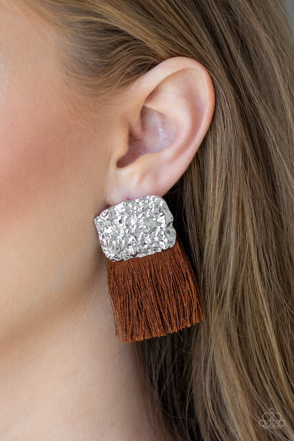 Plume Bloom-brown-Paparazzi earrings