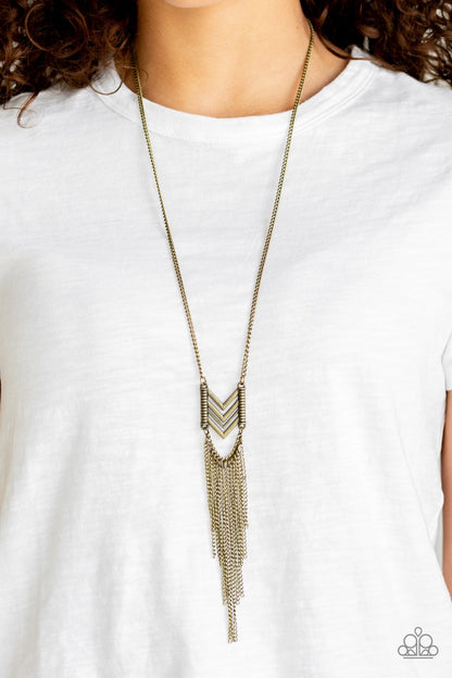 Point Taken-brass-Paparazzi necklace