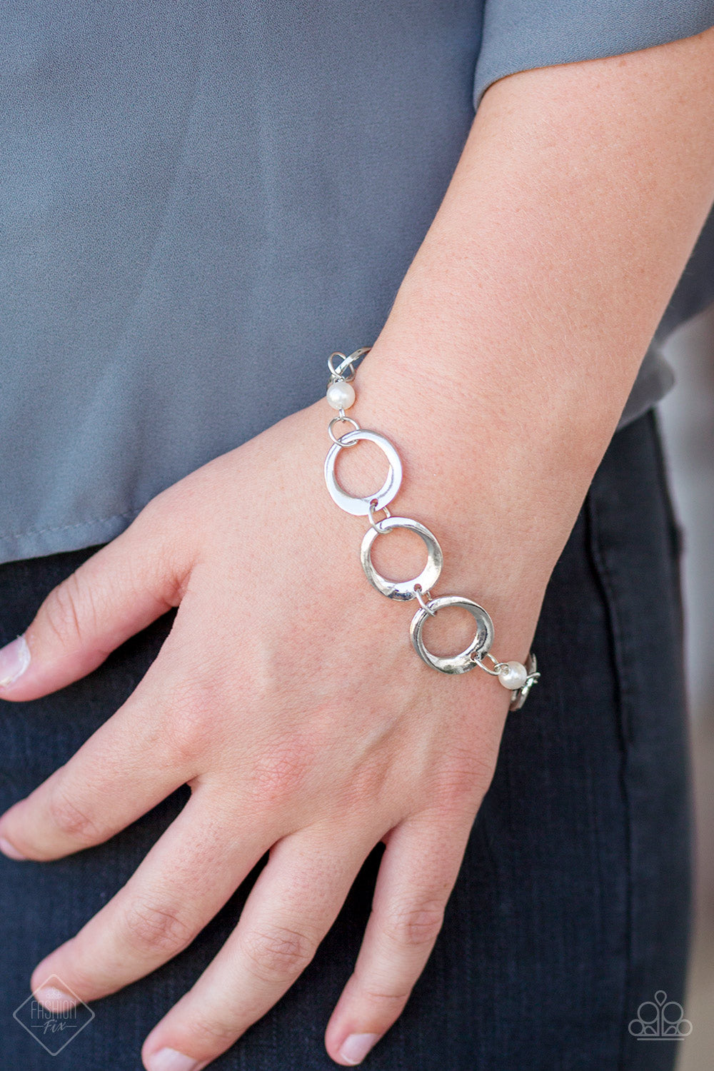 Poised and Polished - white - Paparazzi bracelet