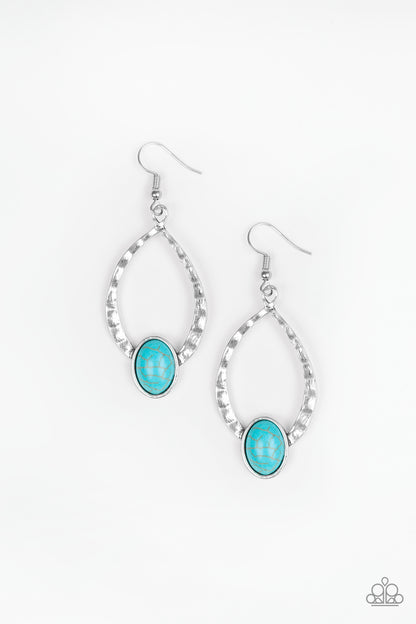 Pony Up - blue - Paparazzi earrings