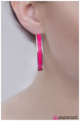 Pop Culture - Pink - Paparazzi hoop earrings