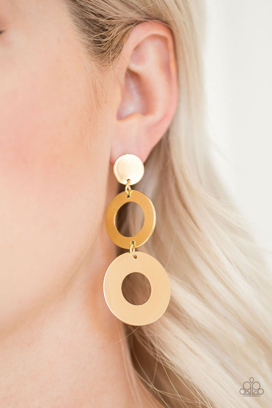 Pop Idol-gold-Paparazzi earrings
