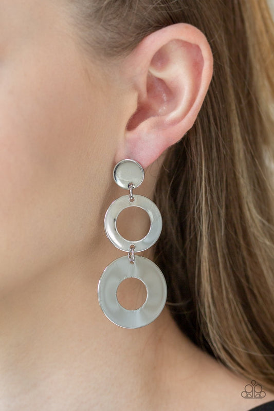 Pop Idol - silver - Paparazzi earrings
