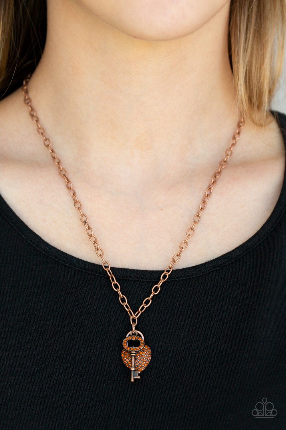 Pop and LOCKET - copper - Paparazzi necklace