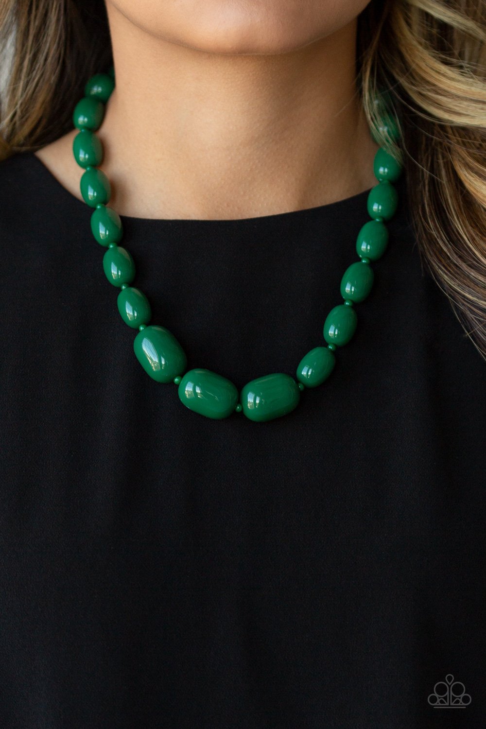 Poppin Popularity-green-Paparazzi necklace