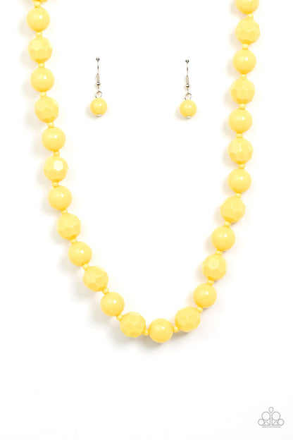 Popping Promenade - yellow - Paparazzi necklace