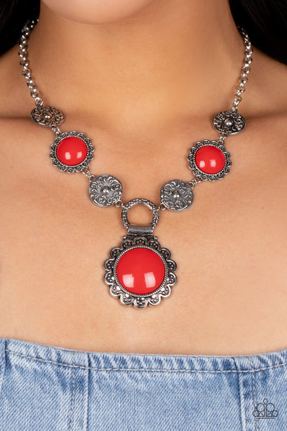 Poppy Persuasion - red - Paparazzi necklace