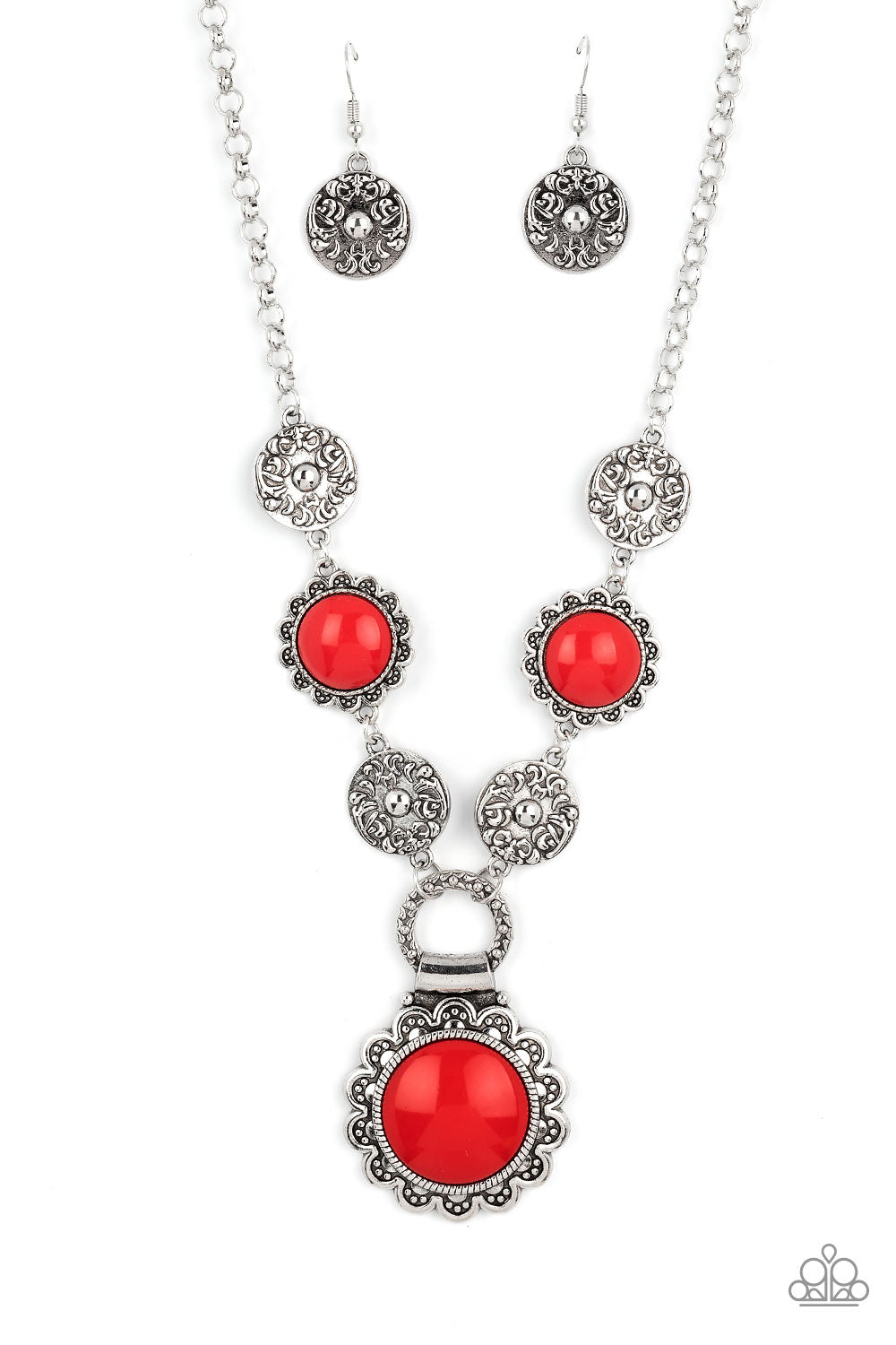 Poppy Persuasion - red - Paparazzi necklace