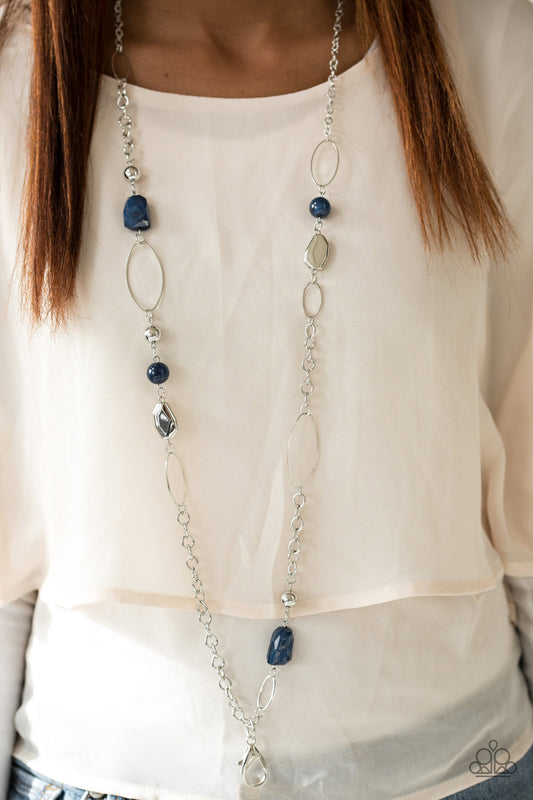 Popular Demand - blue lanyard - Paparazzi necklace
