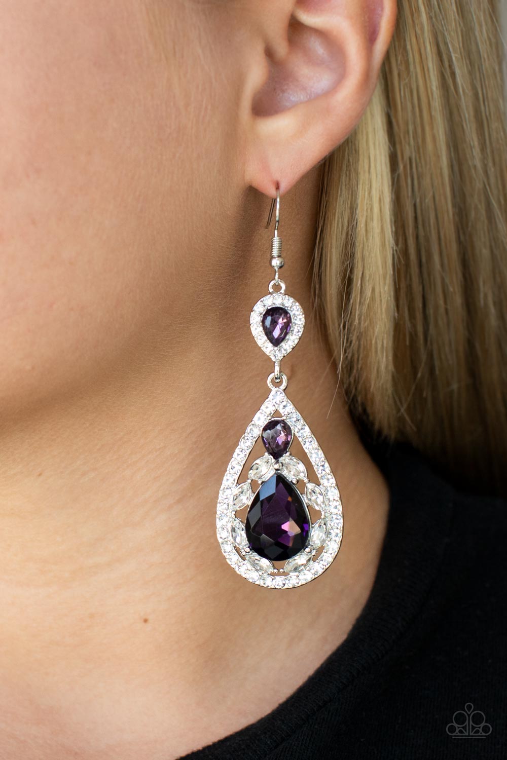 Posh Pageantry - purple - Paparazzi earrings