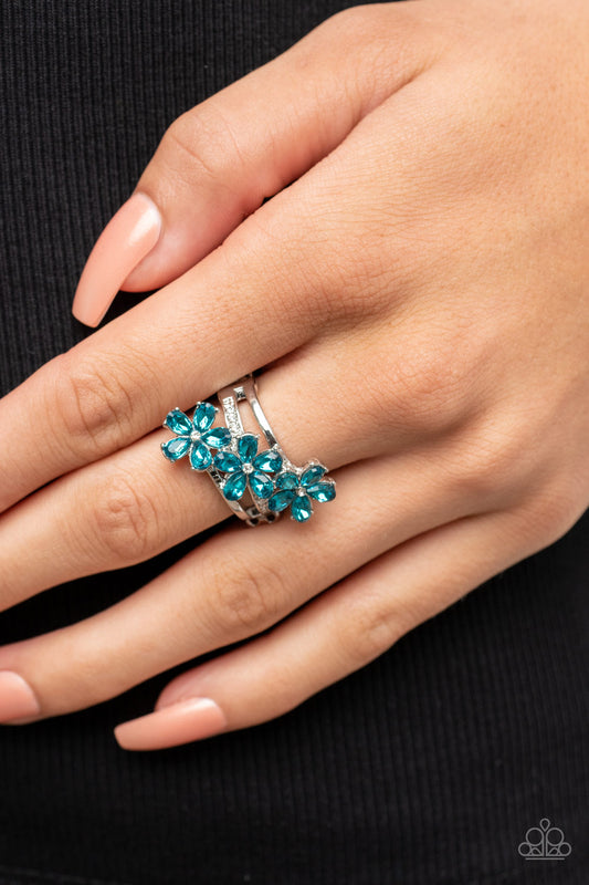 Posh Petals - blue - Paparazzi ring