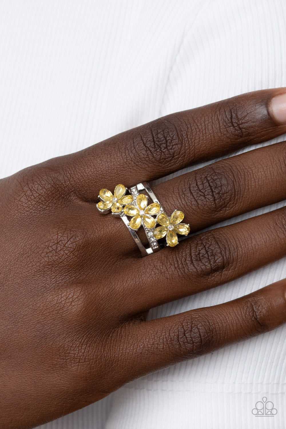 Posh Petals - yellow - Paparazzi ring
