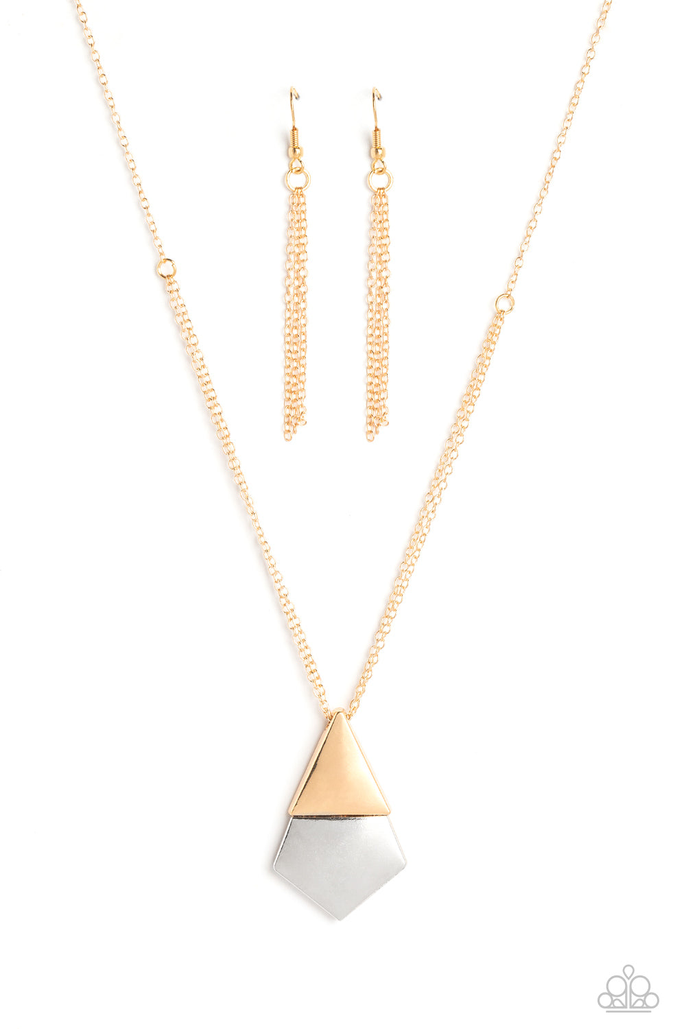 Posh Pyramid - gold - Paparazzi necklace