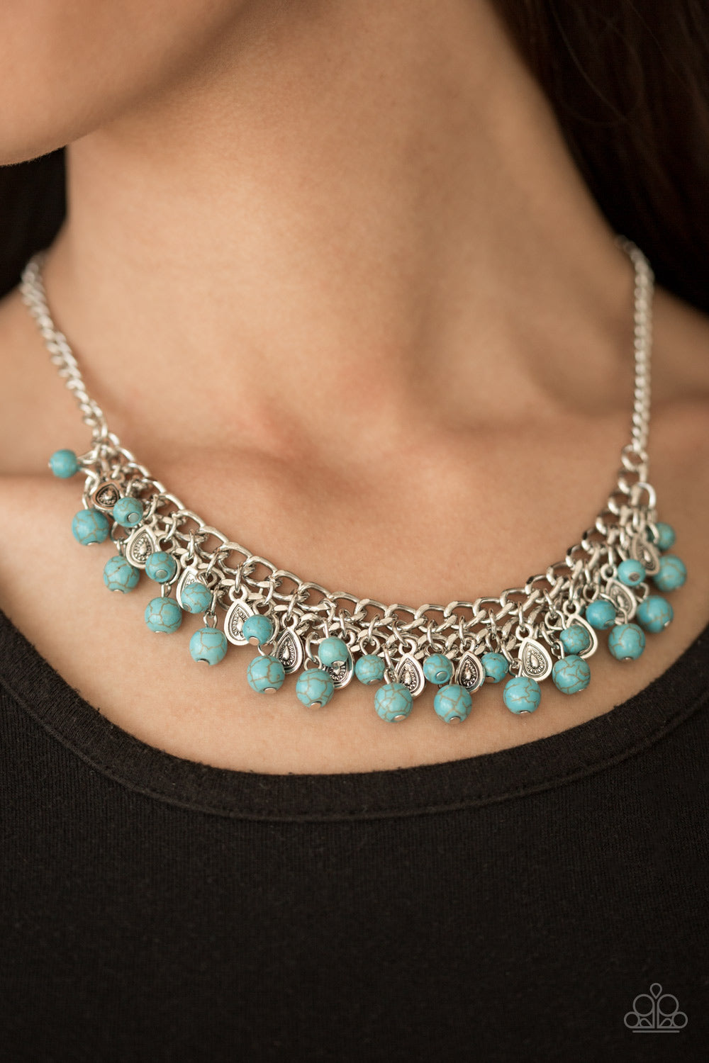 Poshly Paleo - blue - Paparazzi necklace