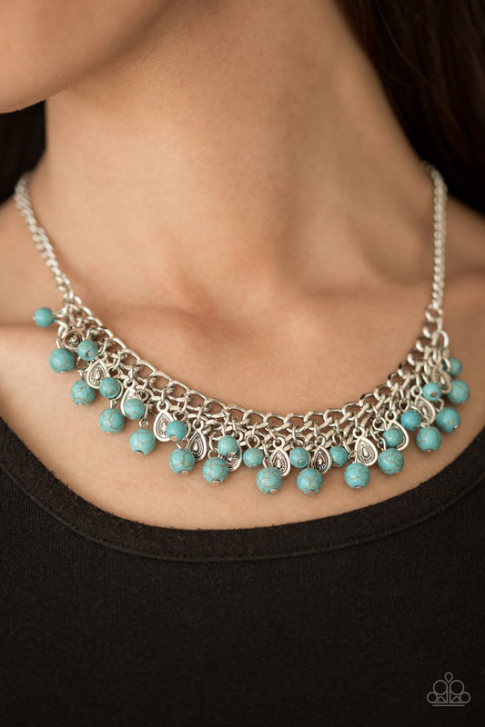 Poshly Paleo - blue - Paparazzi necklace