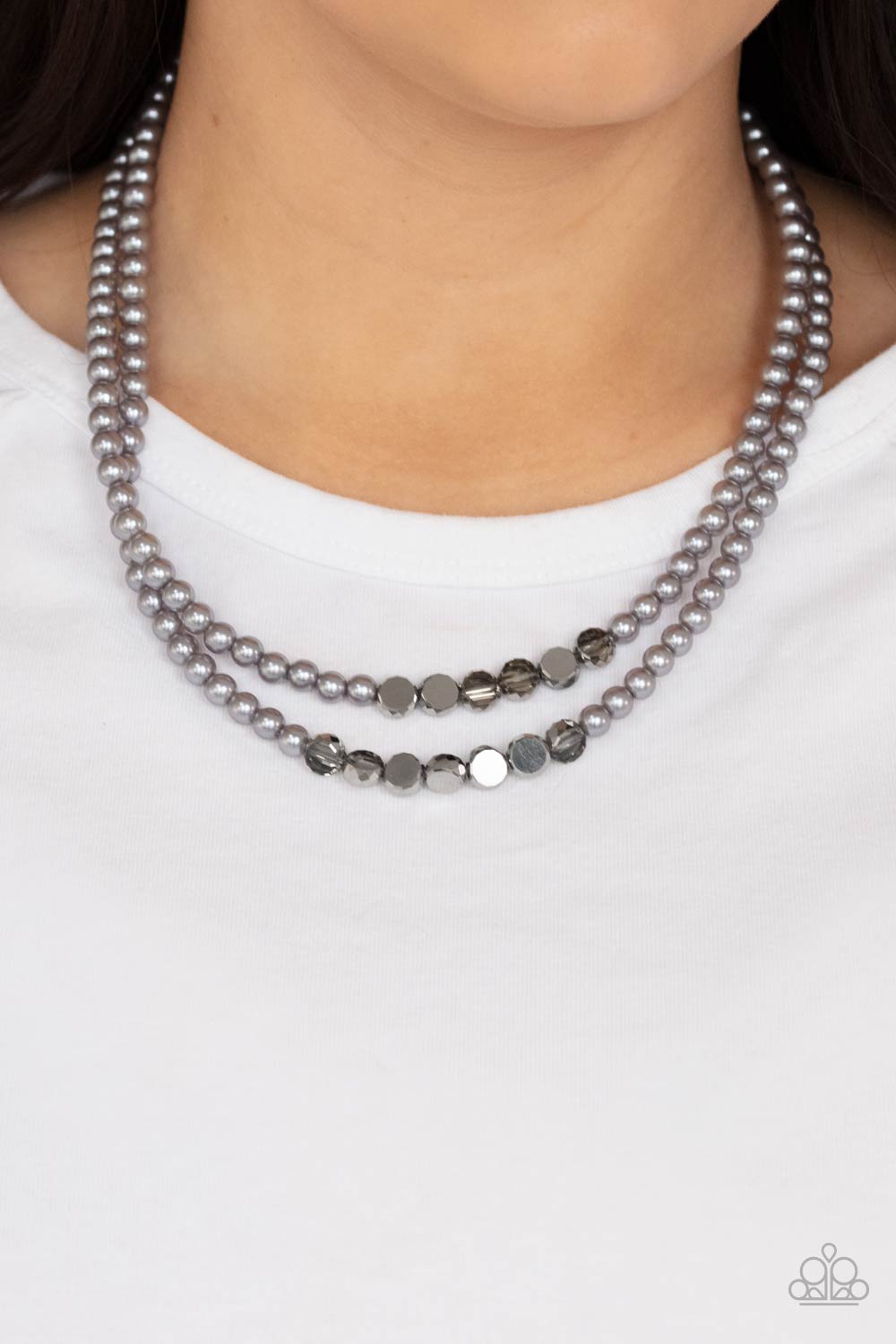 Poshly Petite - silver - Paparazzi necklace