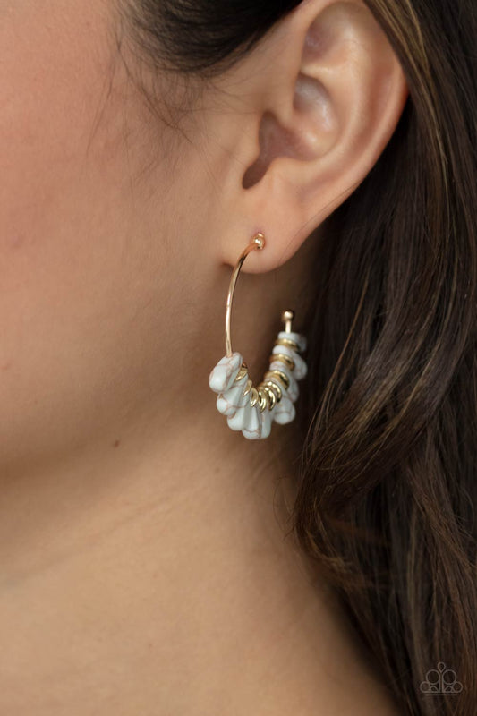 Poshly Primitive - white - Paparazzi earrings