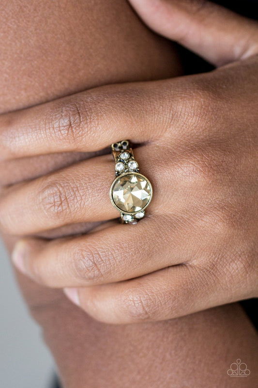 Poshly Pampered - brass - Paparazzi ring