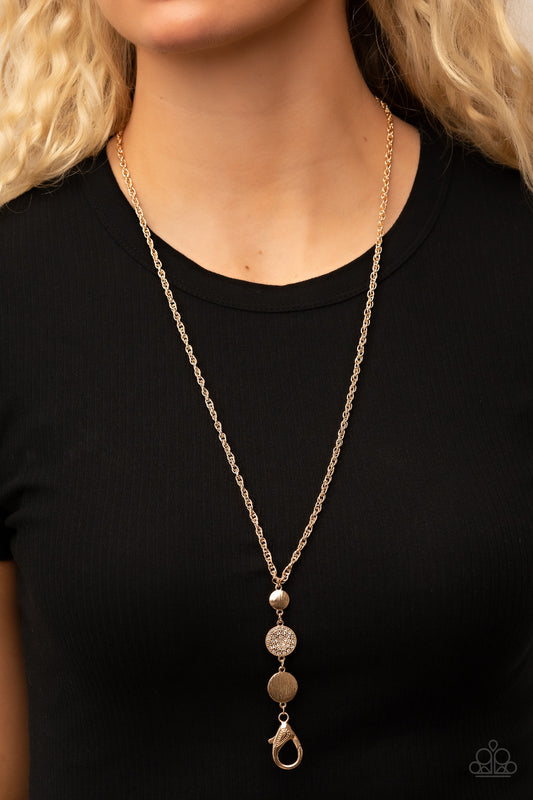 Positively Planetary - gold - Paparazzi LANYARD necklace