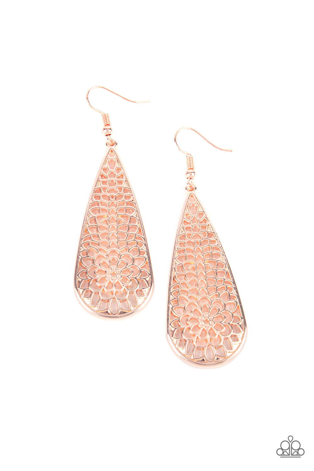 Posy Pasture - rose gold - Paparazzi earrings