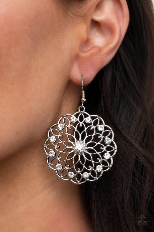 Posy Proposal - white - Paparazzi earrings