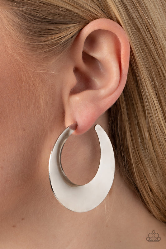 Power Curves - silver - Paparazzi earrings