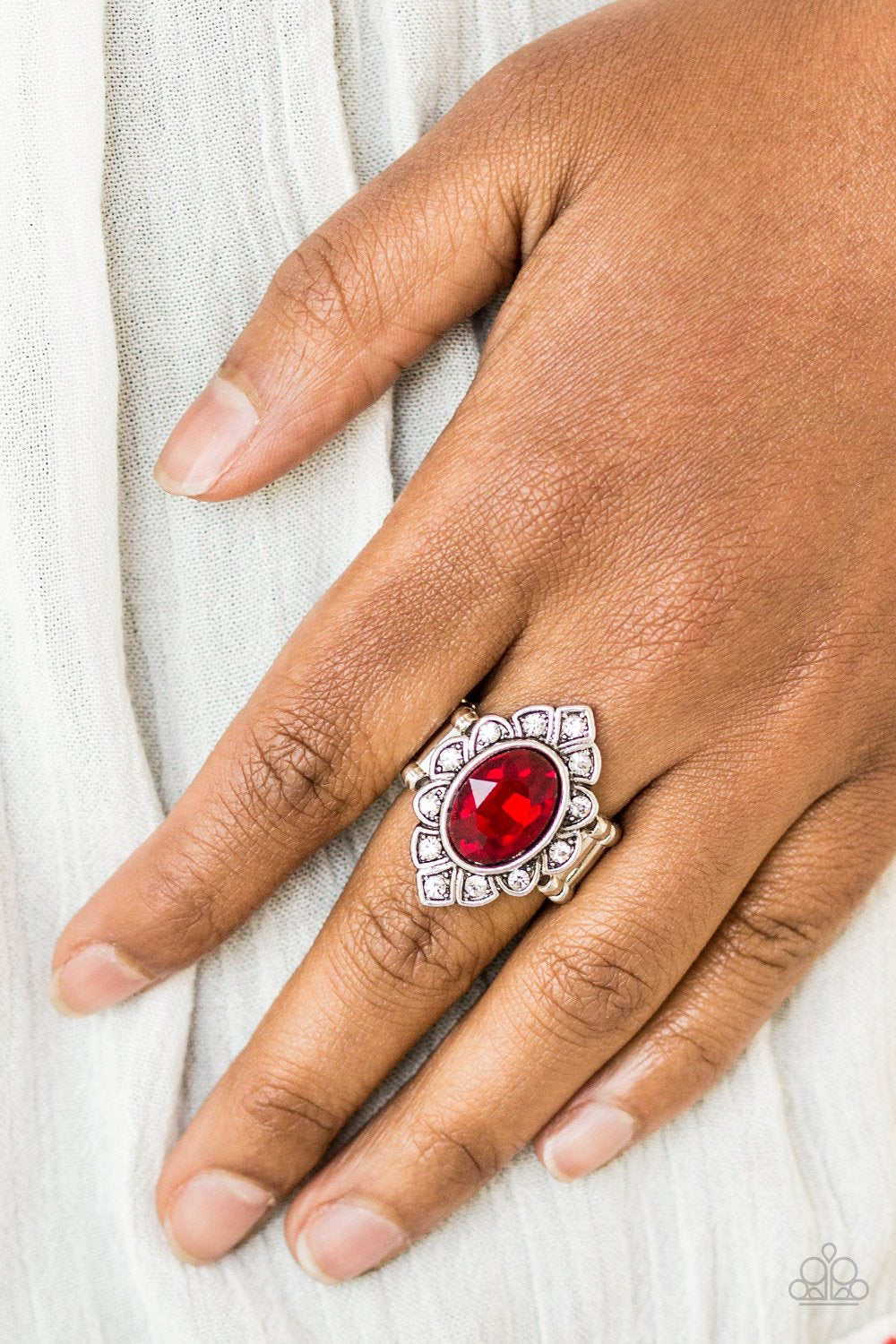Power Behind the Throne - red - Paparazzi ring