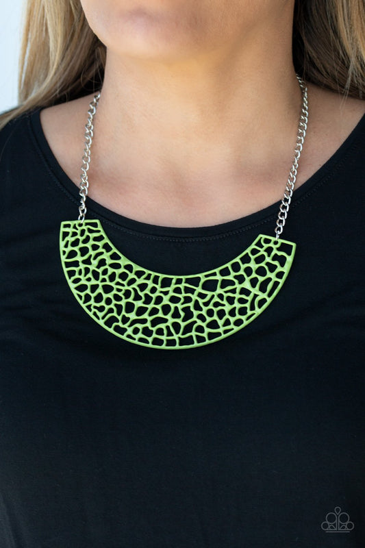 Powerful Prowl-green-Paparazzi necklace