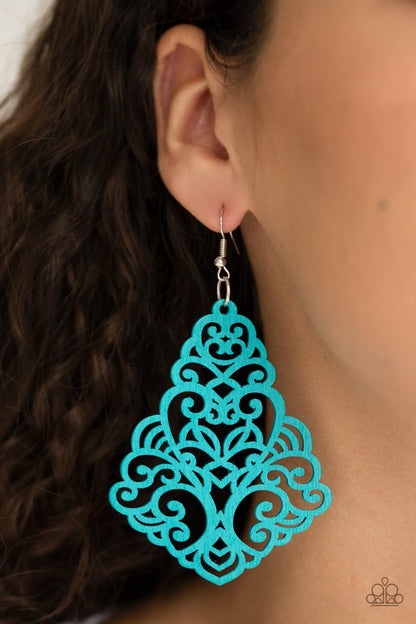 Powers of Zen-blue-Paparazzi earrings