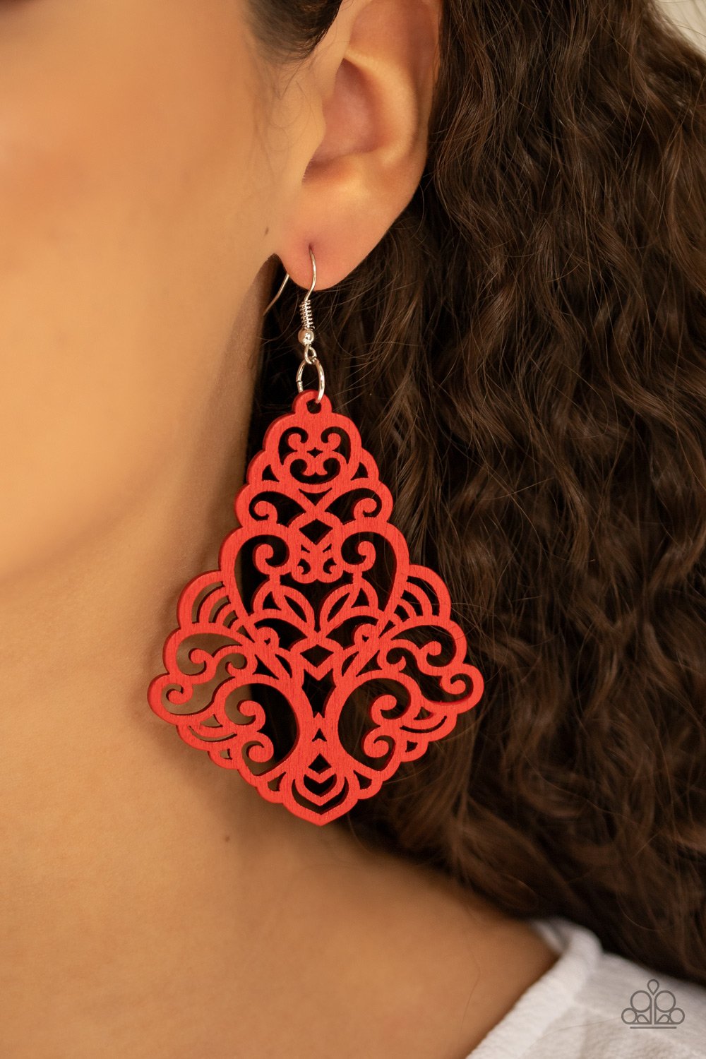 Powers of Zen-red-Paparazzi earrings