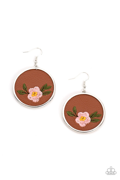 Prairie Patchwork - pink - Paparazzi earrings