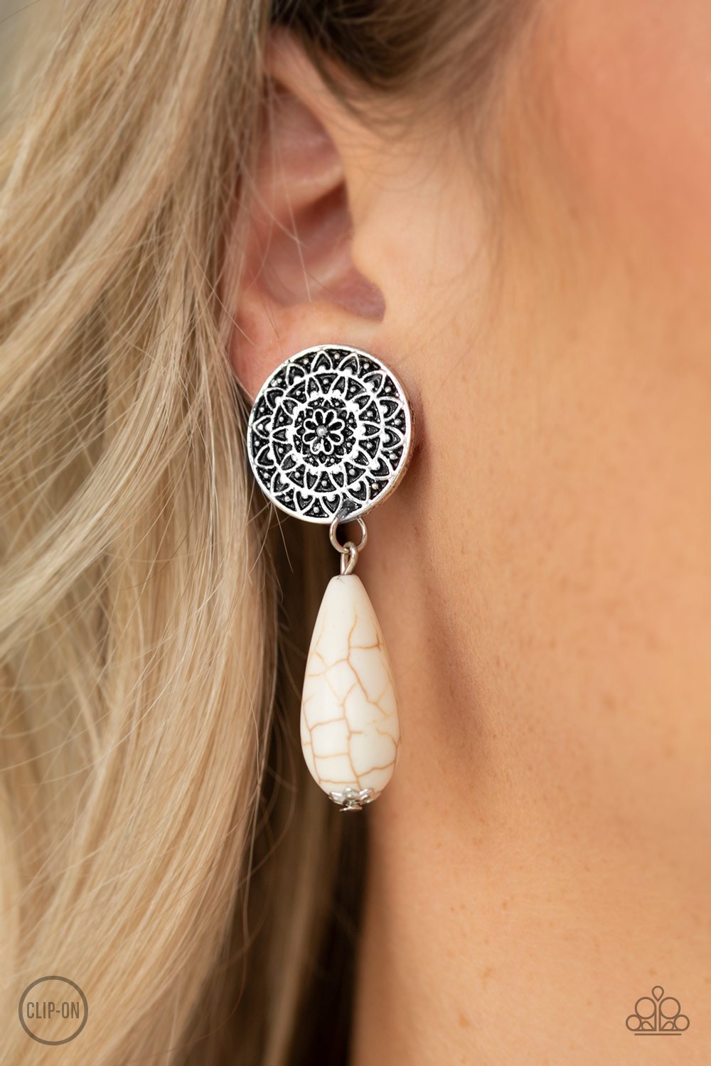 Prairie Bliss-white-Paparazzi earrings