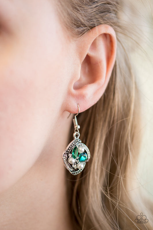 Prestigious Shimmer -green - Paparazzi earrings