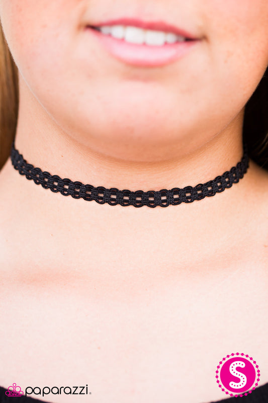 Pretty GLAM Quick - Black - Paparazzi choker necklace