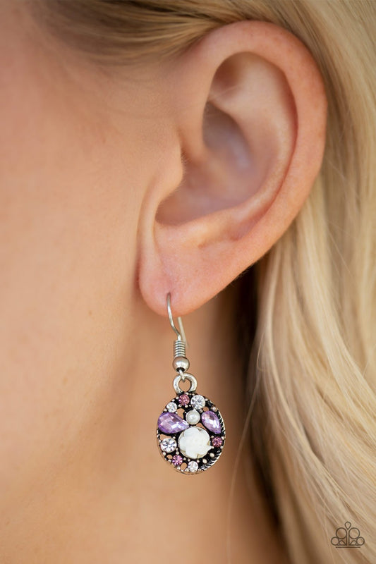 Pretty Perennial-purple-Paparazzi earrings