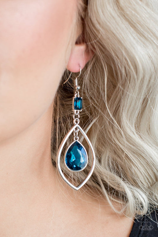 Priceless-blue-Paparazzi earrings