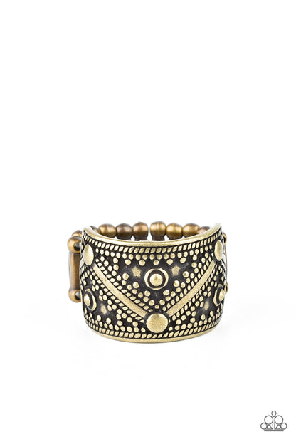 Primal Patterns - brass - Paparazzi ring