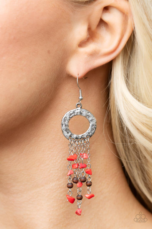 Primal Prestige - red - Paparazzi earrings