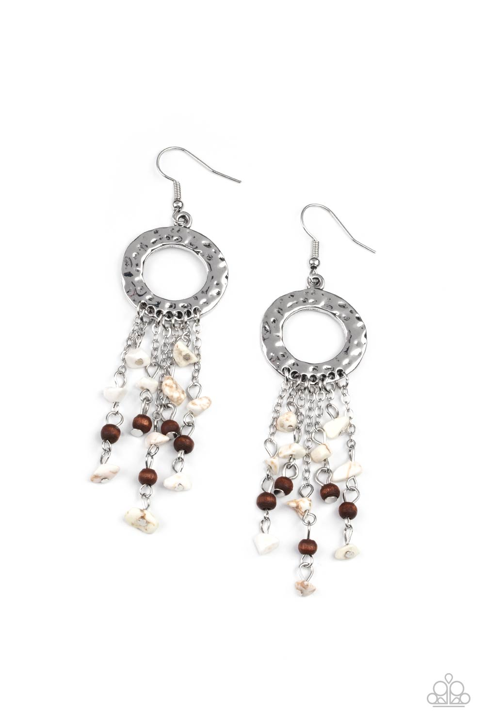 Primal Prestige - white - Paparazzi earrings