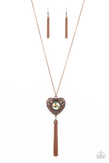 Prismatic Passion - copper - Paparazzi necklace
