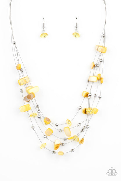 Prismatic Pebbles - yellow - Paparazzi necklace