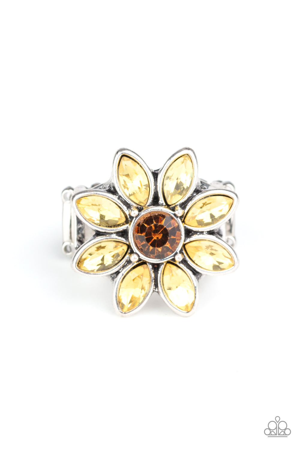 Prismatic Petals - yellow - Paparazzi ring