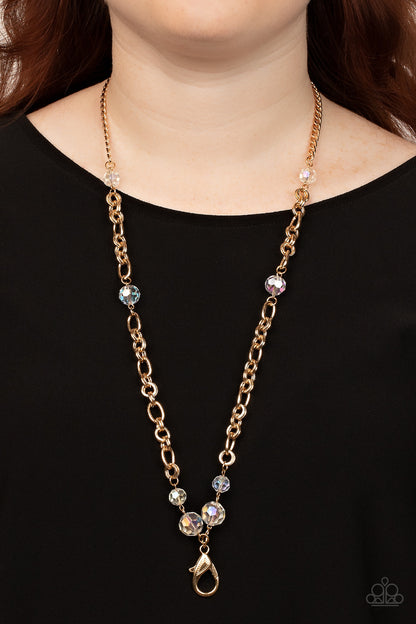 Prismatic Pick-Me-Up - gold - Paparazzi LANYARD necklace