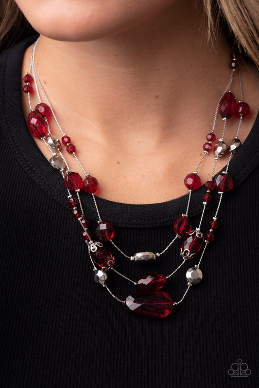 Prismatic Pose - red - Paparazzi necklace
