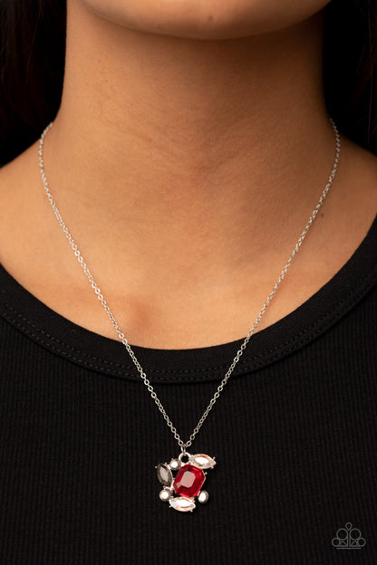 Prismatic Projection - red - Paparazzi necklace