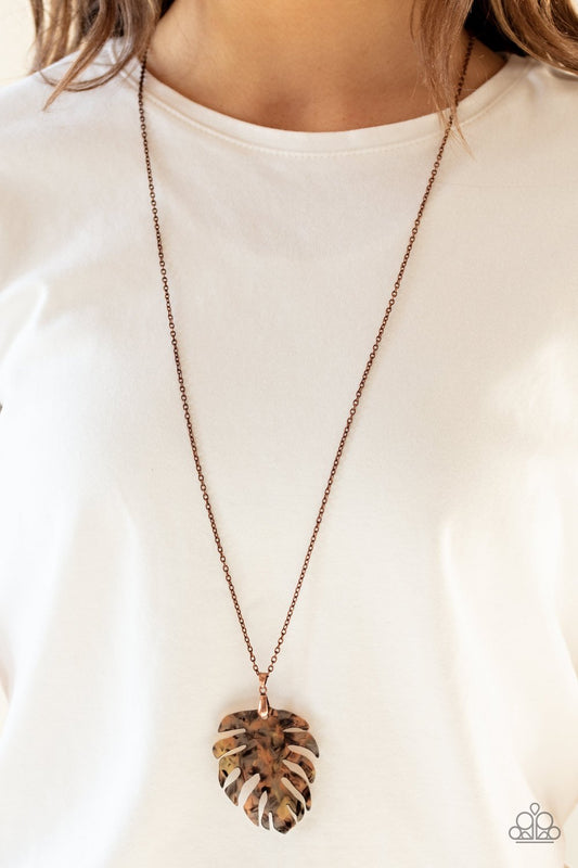Prismatic Palms-copper-Paparazzi necklace
