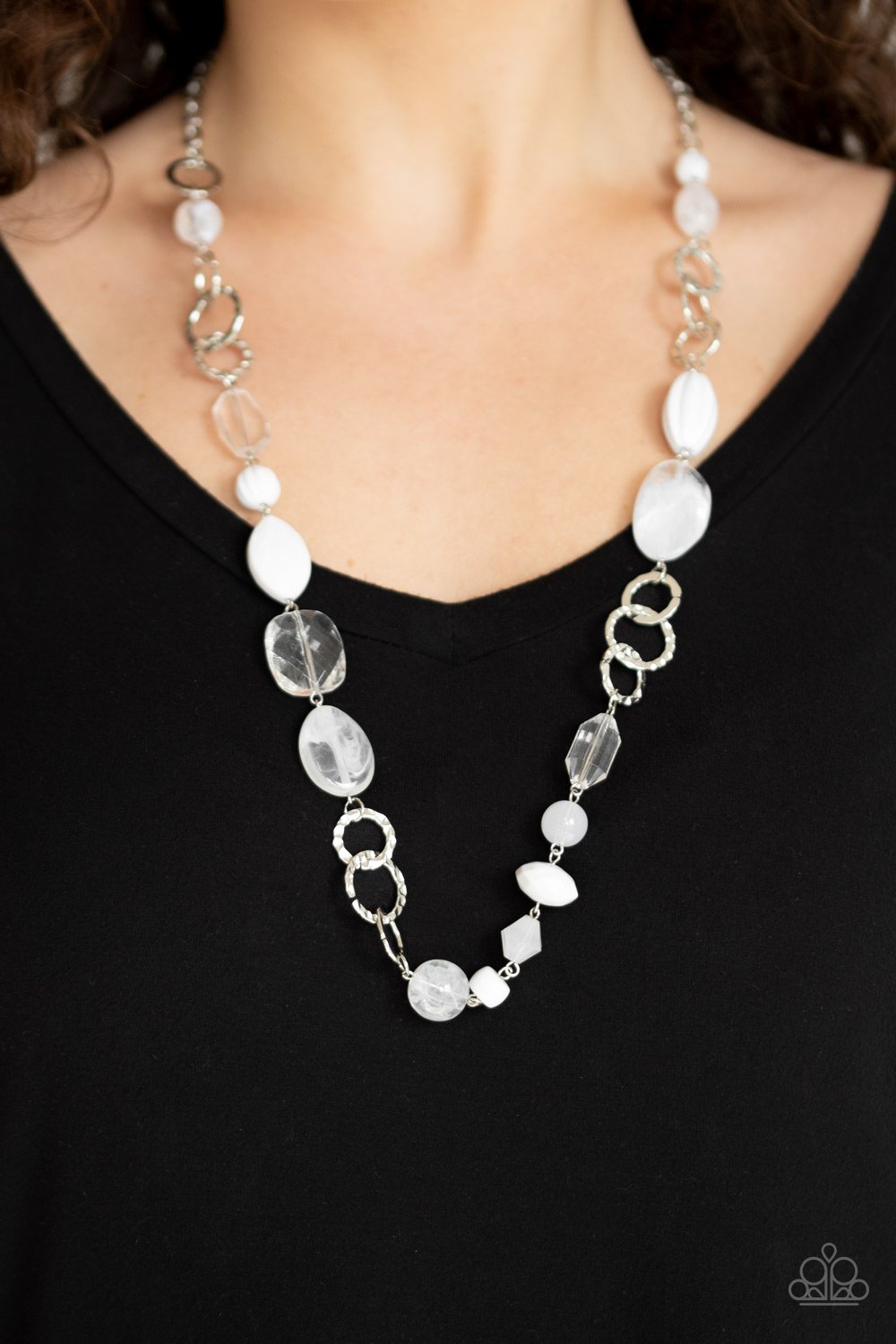 Prismatic Paradise-white-Paparazzi necklace