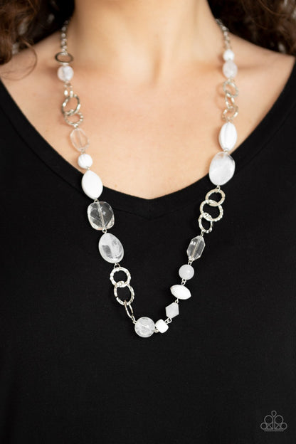 Prismatic Paradise-white-Paparazzi necklace