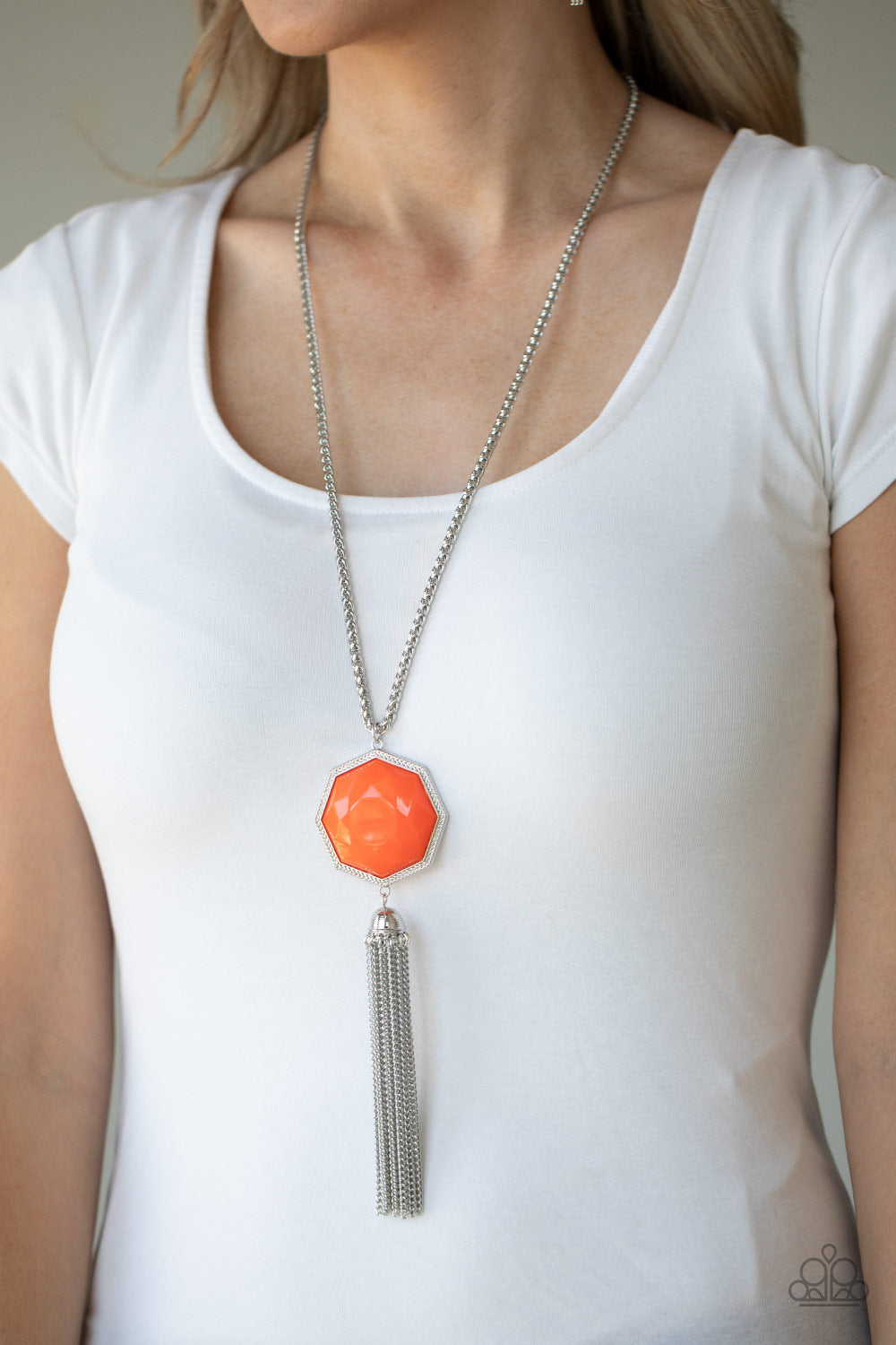 Prismatically Polygon - orange - Paparazzi necklace
