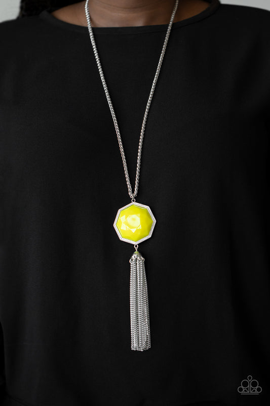 Prismatically Polygon - yellow - Paparazzi necklace